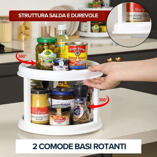 Portaspezie Girevole a 2 Livelli