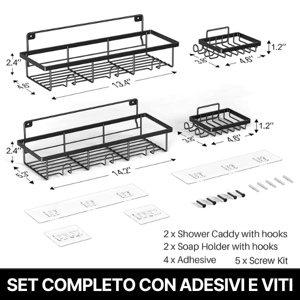 Set di 4 Mensole per Bagno