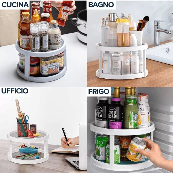 Portaspezie Girevole a 2 Livelli